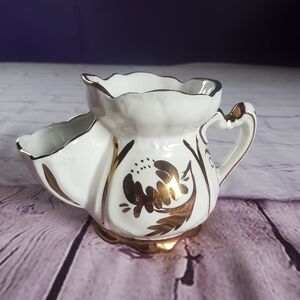 Vintage Old Foley James Kent Ltd. Shaving Mug Ivory Golden Leaf